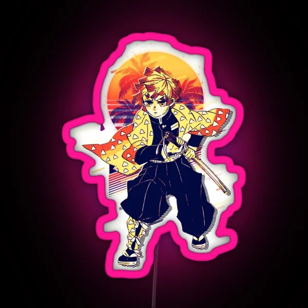 Zenitsu Agatsuma Retro Art RGB Neon Sign