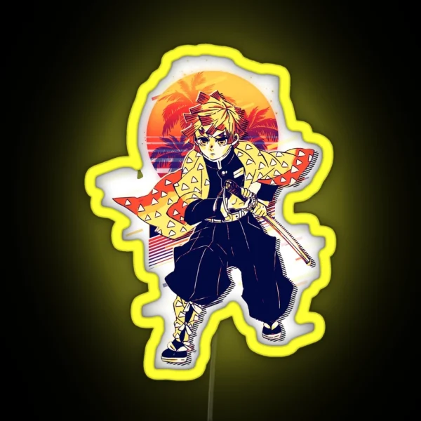Zenitsu Agatsuma Retro Art RGB Neon Sign