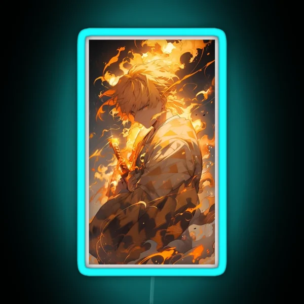 Zenitsu Demon Slayer Anime AI RGB Neon Sign