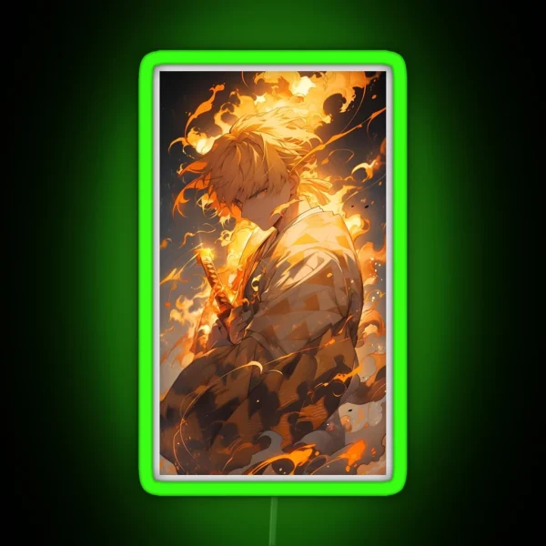 Zenitsu Demon Slayer Anime AI RGB Neon Sign