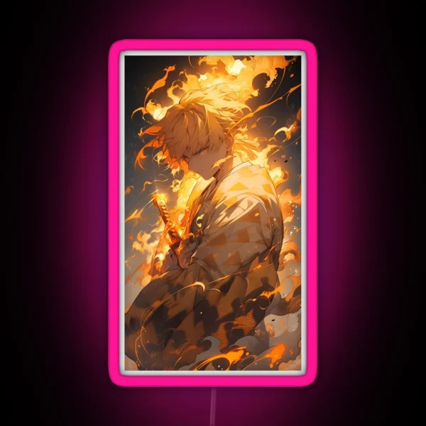 Zenitsu Demon Slayer Anime AI RGB Neon Sign