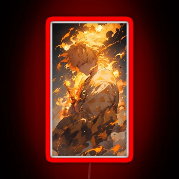 Zenitsu Demon Slayer Anime AI RGB Neon Sign
