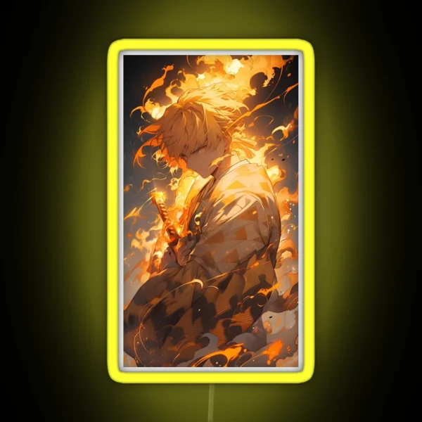 Zenitsu Demon Slayer Anime AI RGB Neon Sign