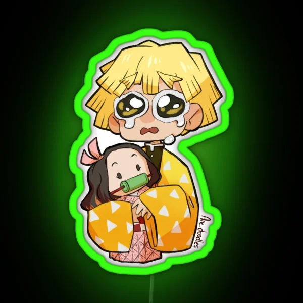Zenitsu Is Crying Again Kimetsu No Yaiba RGB Neon Sign