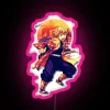 Neon-lit portrait of Zenitsu Agatsuma from Demon Slayer, depicted with vibrant pink hues.