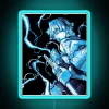 Zenitsu Agatsuma from Demon Slayer standing in front of an RGB neon sign.
