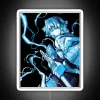 Neon sign of Zenitsu from Demon Slayer in white RGB colors.