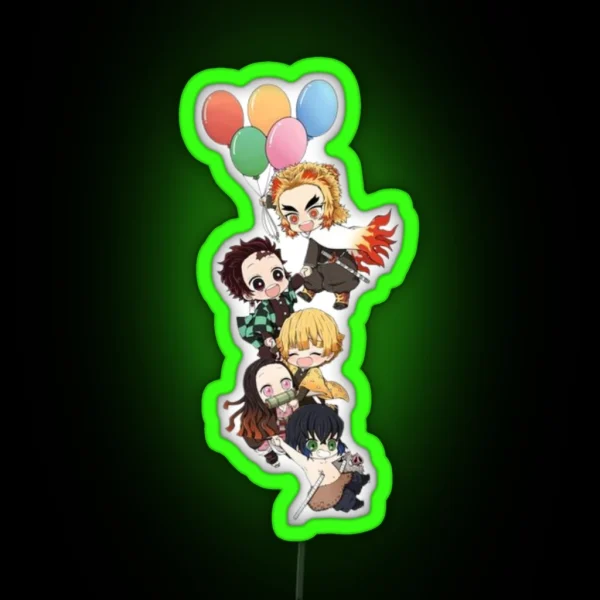 Zenitsu Tanjiro Nezuko Kamado Demon Slayer RGB Neon Sign