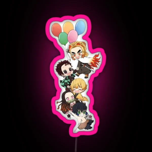 Zenitsu Tanjiro Nezuko Kamado Demon Slayer RGB Neon Sign