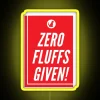 Neon sign of a dog with zero fluffs in yellow and RGB colors.
