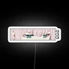 Zero Two from Darling in the FranXX with RGB neon sign in white background.