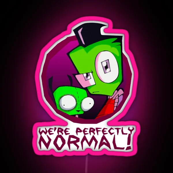 Zim And Gir Perfectly Normal RGB Neon Sign