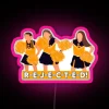 Neon sign design inspiration with bright pink and purple hues from Zoey 101 rejected artwork.