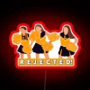 Colorful neon sign featuring a rejected design from the TV show Zoey 101 in red.