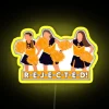 Neon Zoey 101 sign with RGB colors and yellow highlights