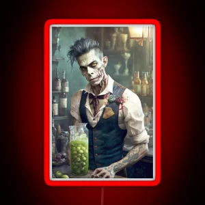 Zombie Bartender 01 Zombies In Everyday Life RGB Neon Sign