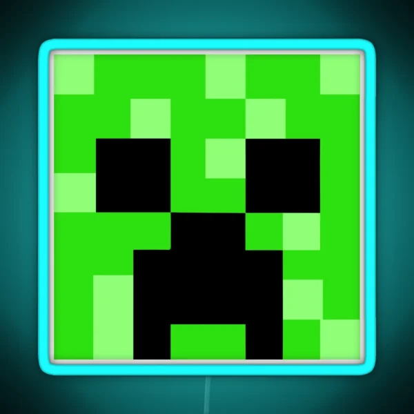 Zombie Creeper Enderman Skeleton Minecraft Pattern Texture RGB Neon Sign