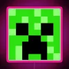 Minecraft character mashup neon sign
