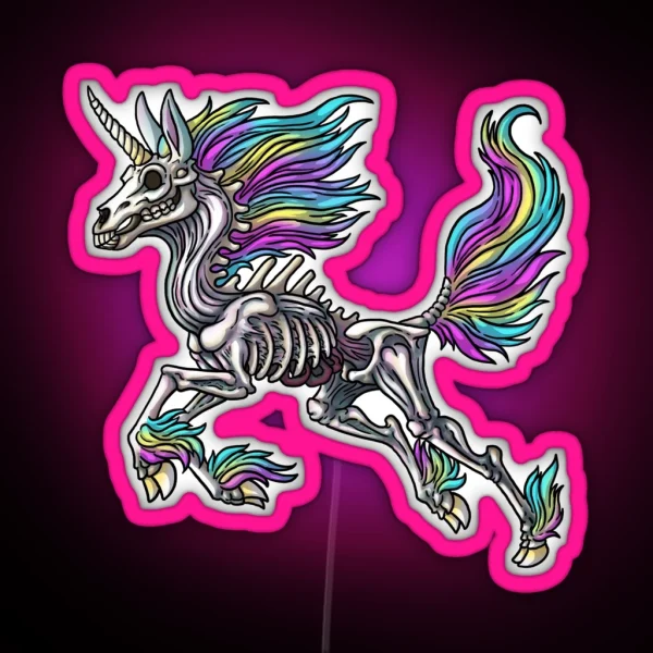 Zombie Unicorn RGB Neon Sign