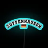 Porsche's iconic neon sign in Zuffenhausen, Germany