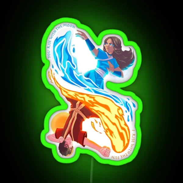 Zuko And Katara Balance Of Elements RGB Neon Sign
