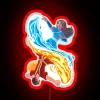 Atmospheric neon sign featuring elemental balance concept, with Zuko and Katara silhouettes.