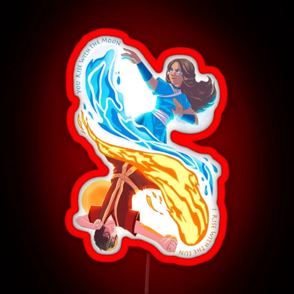 Zuko And Katara Balance Of Elements RGB Neon Sign