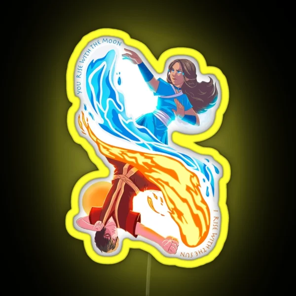Zuko And Katara Balance Of Elements RGB Neon Sign