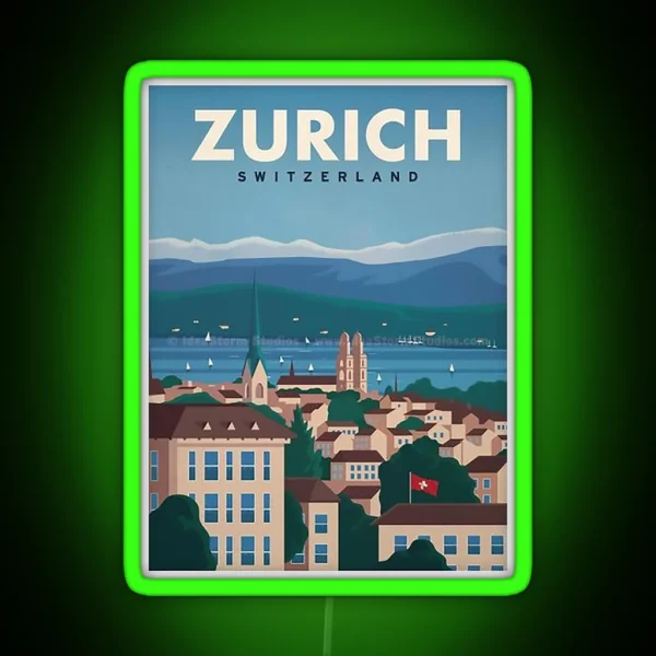 Zurich Switzerland Europe RGB Neon Sign