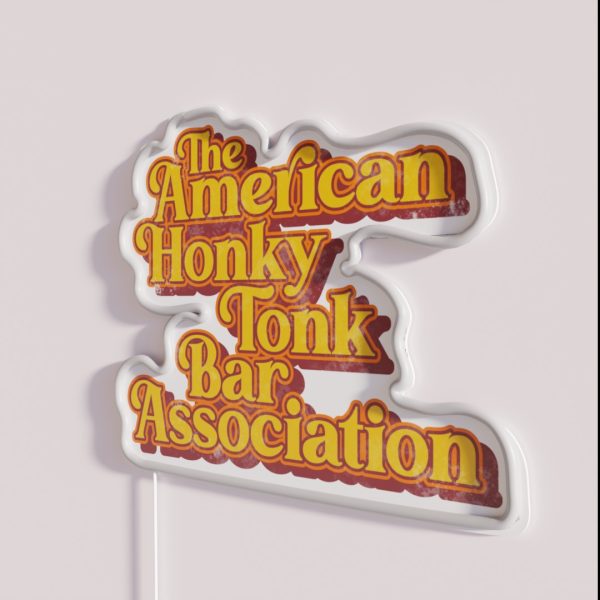 American Honky Tonk Bar Assoc Retro Classic RGB Neon Sign