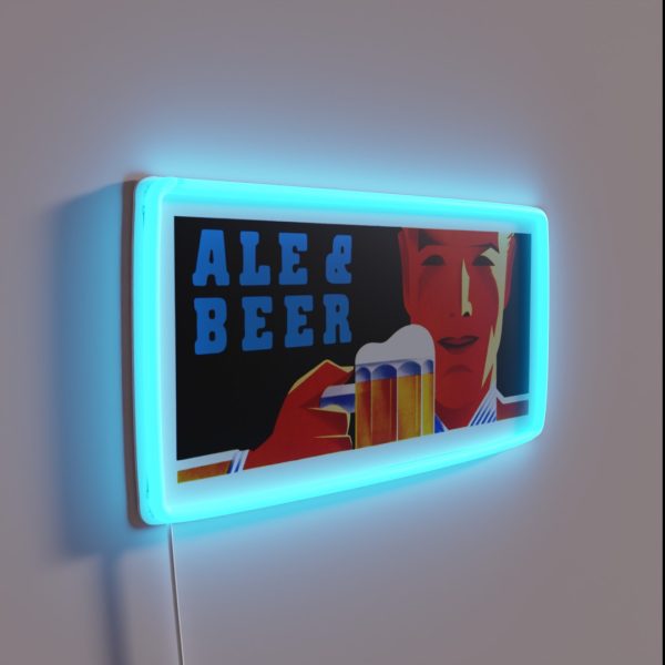 Art Deco Ale And Beer Poster From The 1930 S RGB Neon Sign