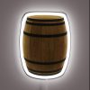 RGB Neon Sign: Illuminated Wood Barrels for Wine and Beer Decor