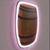 Wooden Barrel Wine Beer Distillery Bar Sign with RGB LED Lighting