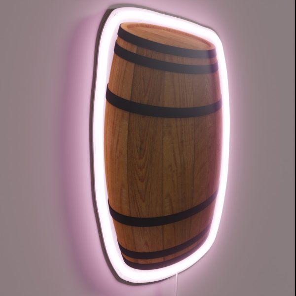 Barrel Wood Barrels Barrel Wine Beer Alcohol RGB Neon Sign