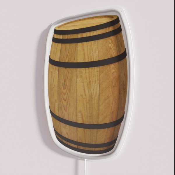 Barrel Wood Barrels Barrel Wine Beer Alcohol RGB Neon Sign