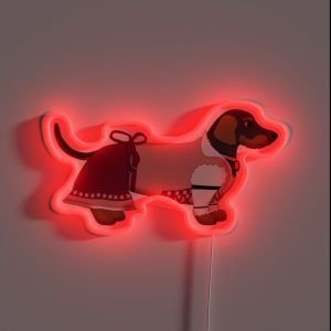 Bavarian Girl Dog RGB Neon Sign