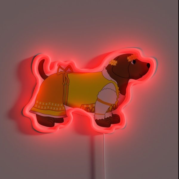 Bavarian Little Girl Dog RGB Neon Sign