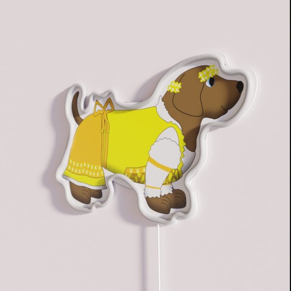 Bavarian Little Girl Dog RGB Neon Sign
