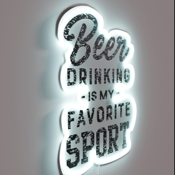 Beer Drinking Is My Favorite Sport RGB Neon Sign