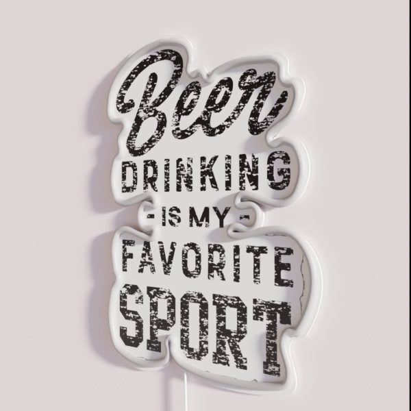 Beer Drinking Is My Favorite Sport RGB Neon Sign