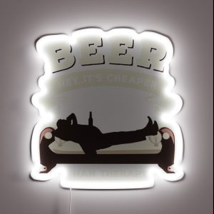 Beer Hey It S Cheaper Than Therapy Funny RGB Neon Sign