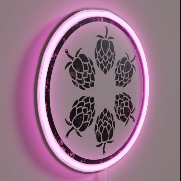 Beer Hops Vintage Black RGB Neon Sign