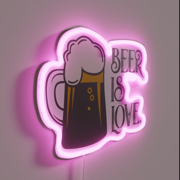 Beer Is Love RGB Neon Sign