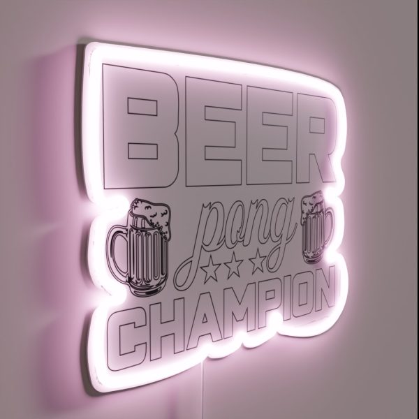 Beer Pong Champion Drinking Game Master RGB Neon Sign