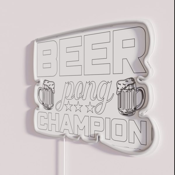 Beer Pong Champion Drinking Game Master RGB Neon Sign
