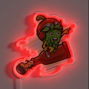 Beer Rocket With Hop Pilot RGB Neon Sign