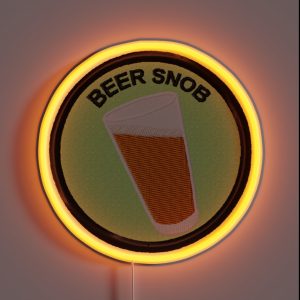 Beer Snob Geek Merit Badge RGB Neon Sign