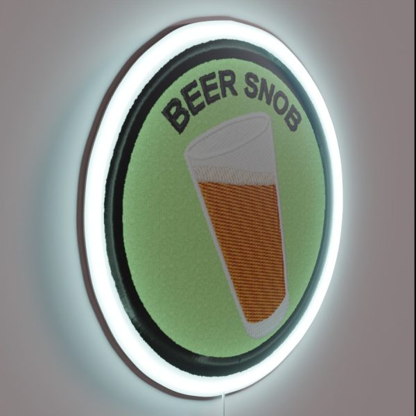 Beer Snob Geek Merit Badge RGB Neon Sign