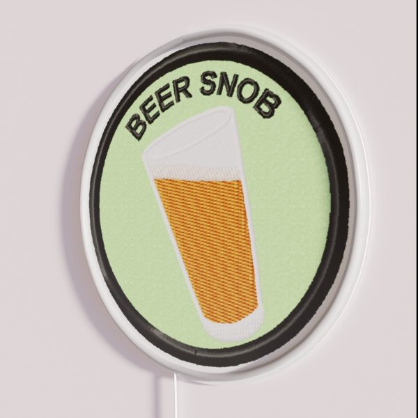 Beer Snob Geek Merit Badge RGB Neon Sign