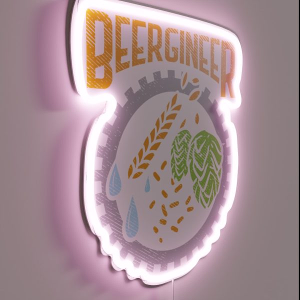 Beergineer Craft Beer Hops Homebrew Beer RGB Neon Sign